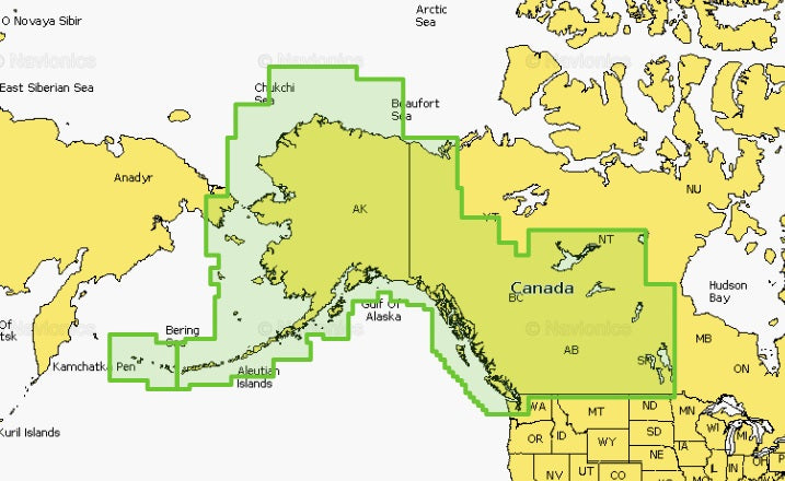 Navionics Plus Naus013r Canada, West And Alaska Microsd